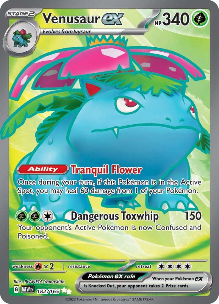Pokemon - Venusaur ex 182/165 - Pokemon 151 -Full Art - Ultra Rare - Single Card