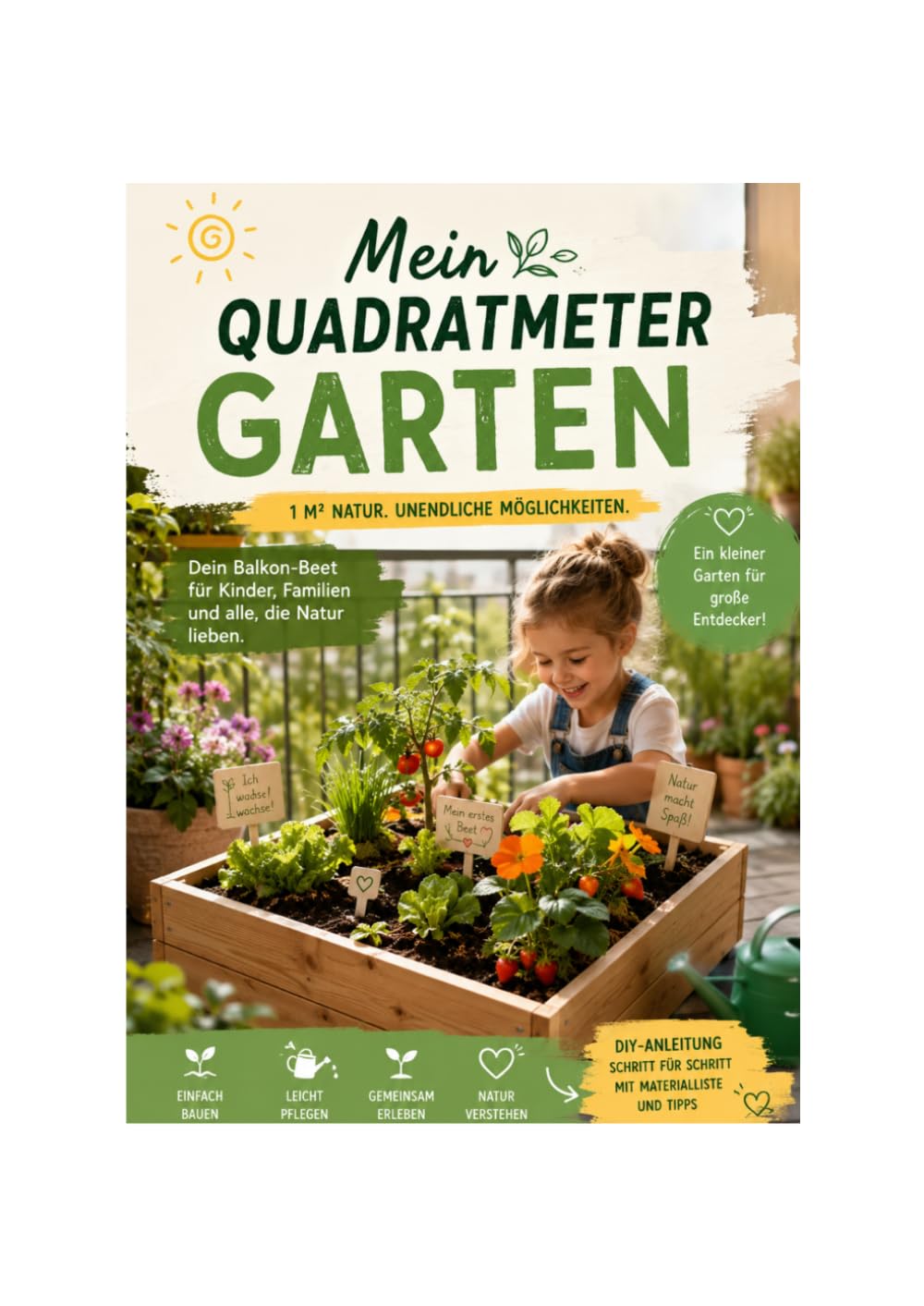 Mein Quadratmeter Garten Mein erstes Balkon-Beet DIY Gartenideen für Kinder – Gemüse, Kräuter & Natur erleben auf 1 Quadratmeter: Urban Gardening, DIY Balkonbeet & Natur erleben für Kinder
