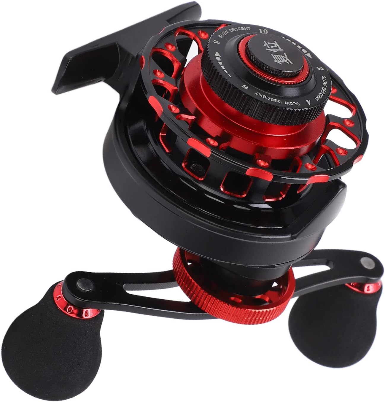 Baitcasting Reel Wheel, Fishing Reel with 3.6:1 Gear Ratio, All Metal Ice Fishing Reel for Freshwater and Seawater, Aluminum Alloy Body with Dual Line Release Mode