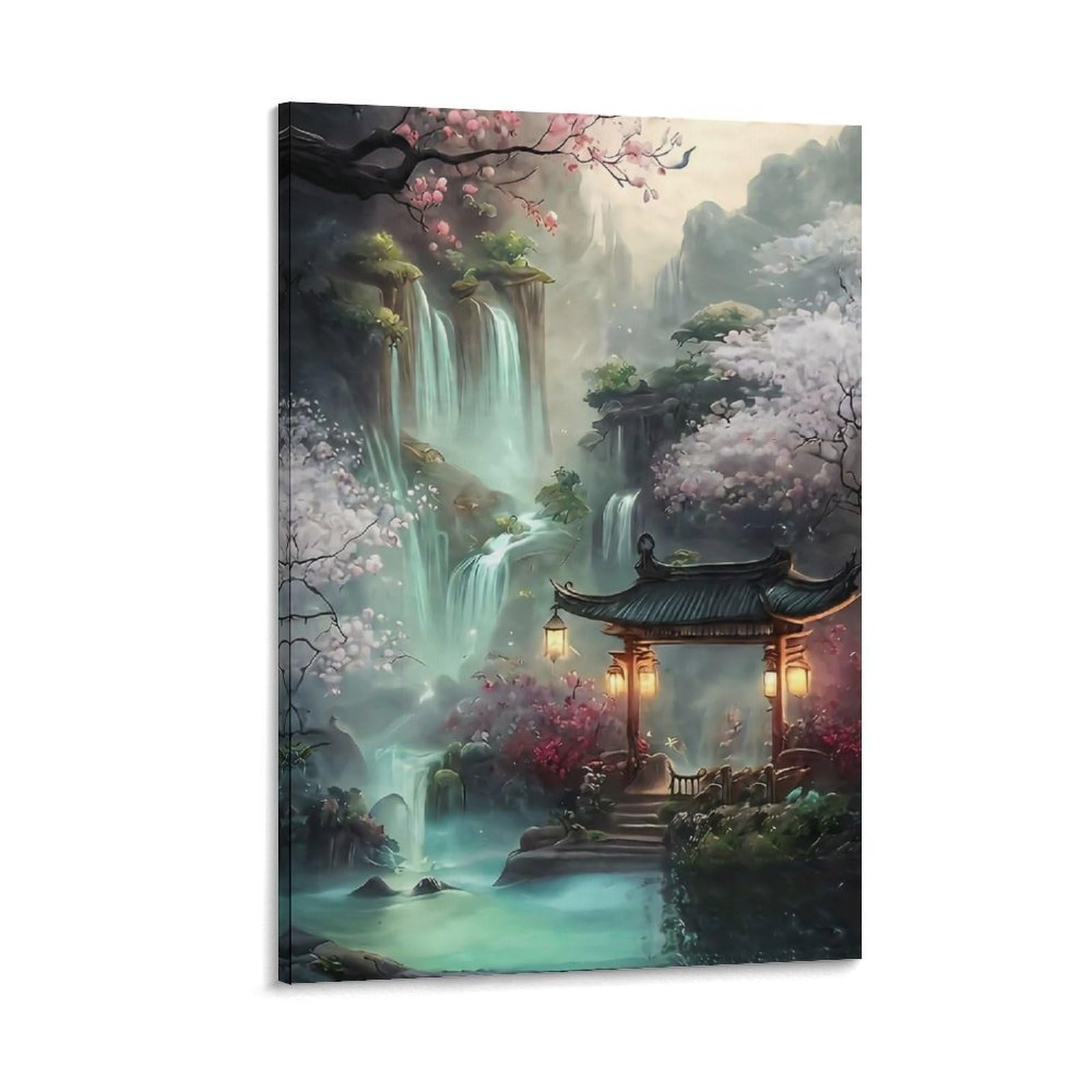 DHBANEIOK Eastern Fantasy Landscape_1_1 Poster Artwork Giclee Canvas Prints Modern Canvas Wall Art Picture Wall Hanging for Bathroom Wall Decor 20x30inch(50x75cm)