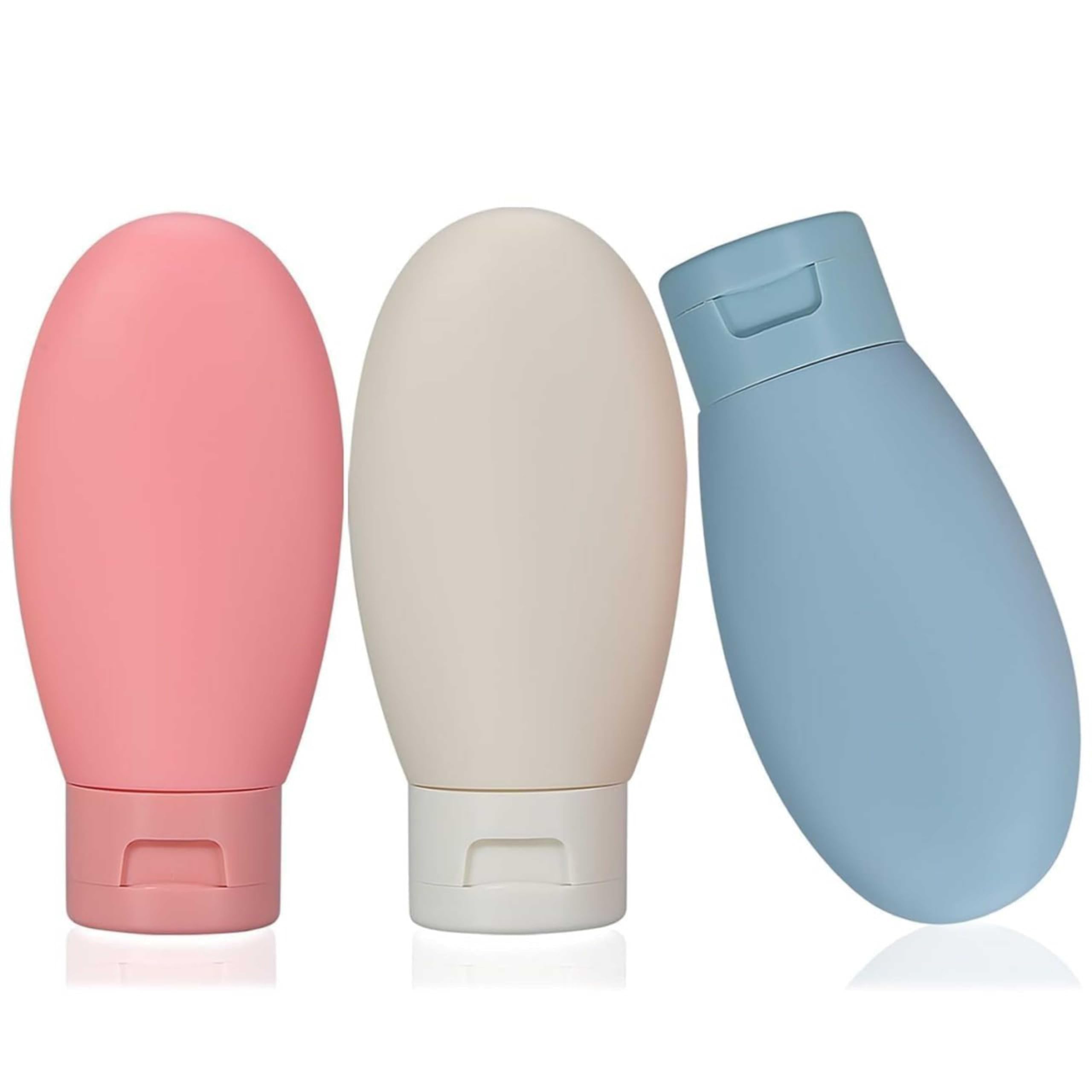 venozo travel bottles for toiletries refillable empty mini small container travelling kit set for shampoo, cosmetics & other essentials leakproof - with pouch (3 pcs)