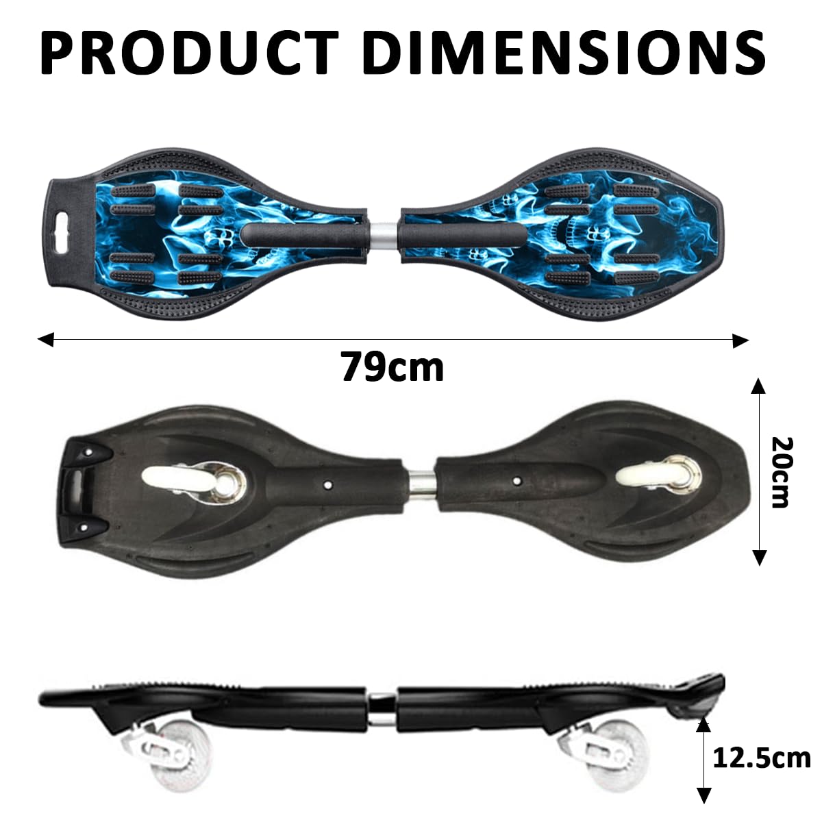 ERNAN Waveboard, Roulette de Surf pour Enfants,Waveboard Charge Max 100 kg, Planche de Castor avec Roues légères pour Enfants et Adolescent