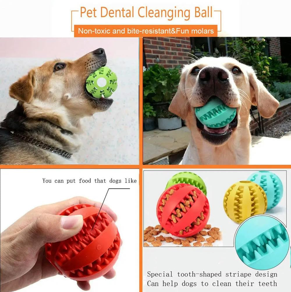 Hundespielzeug. Hundespielzeug Gummi-Hundeball for Welpen, Hundespielzeug for Haustierwelpen, große Hunde, Zahnreinigung, Snackball, Spielzeug, 2 Stück, Rosa, 6 cm(Blue 6cm)
