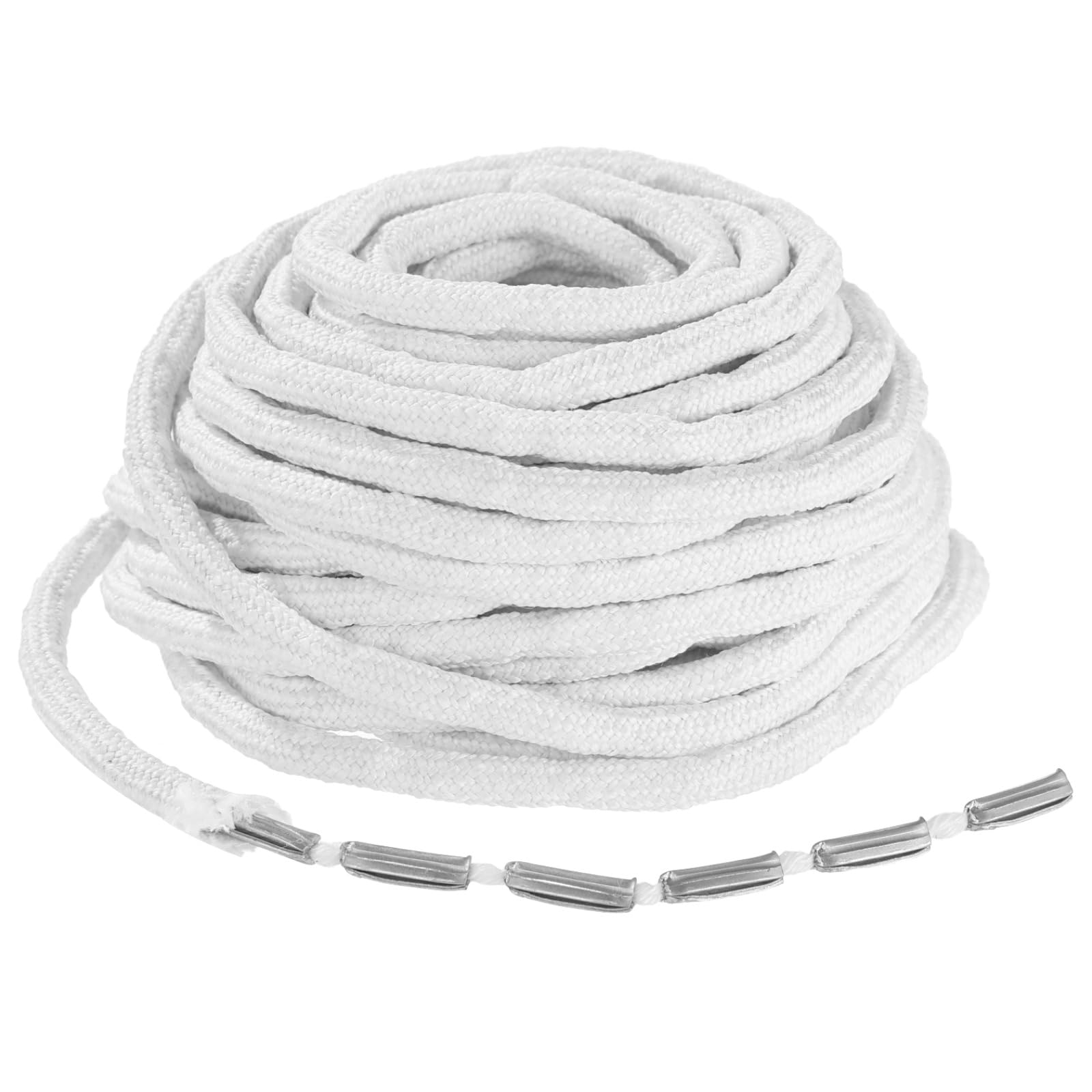 Ruban plombé pour Rideaux 32,8 ft, Ruban lesté en Fer pour draperie, Cordon Blanc lesté pour Rideau, Accessoires de Rideau à Longueur DIY pour Couture, intérieur, extérieur et projets