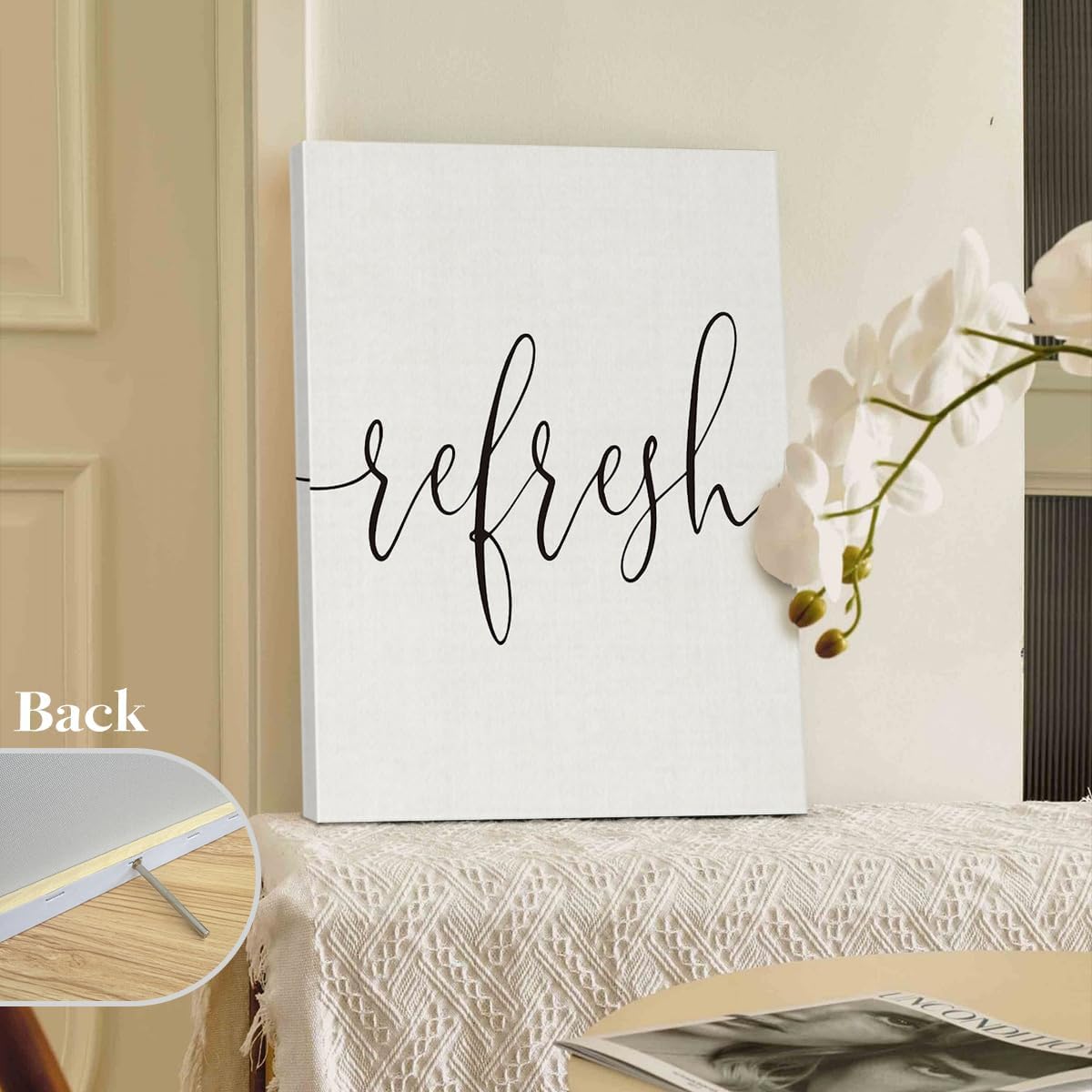 STHTTSW Bathroom Wall Decor, Spa Relaxing Wall Art Set of 3, Relax Refresh Refresh Signs Farmhouse Bathroom Canvas Prints, Minimalist Modern Frame Posters, 11x14 image 3