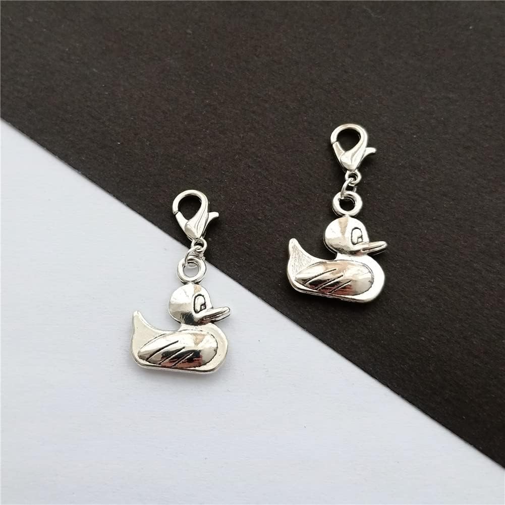 2 Pcs Duck Clip on Charm Jewelry for Diy Lover Bracelet Pendant - Image 2