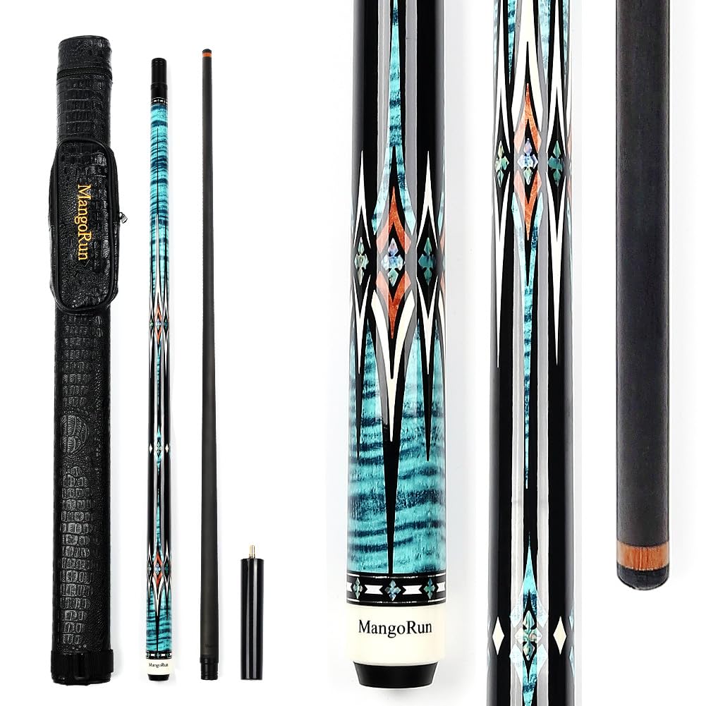 MangoRun Carbon Fiber Pool Cue Stick 12.5mm Low Deflection Billiard Cue Stick Case Set with Little Extension