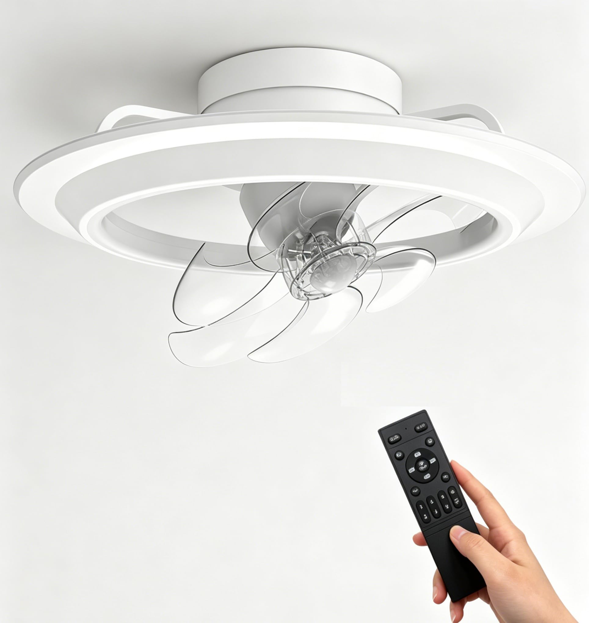 【2026 新モデル】シーリングファンライト led 首振り大風量 天井扇風機 リビング/ダイニング/寝室対応 導光板 ファン付き照明 8-12畳 無階段調色調光 DCモーター 正逆回転 省エネ 静音 天井扇風機 おしゃれ 節電モード 風量6段階調節 メモリー/タイマー機能 アプリ＆リモコン対応 ホワイト 簡単取り付け 薄型 照明器具 空気循環 工事不要