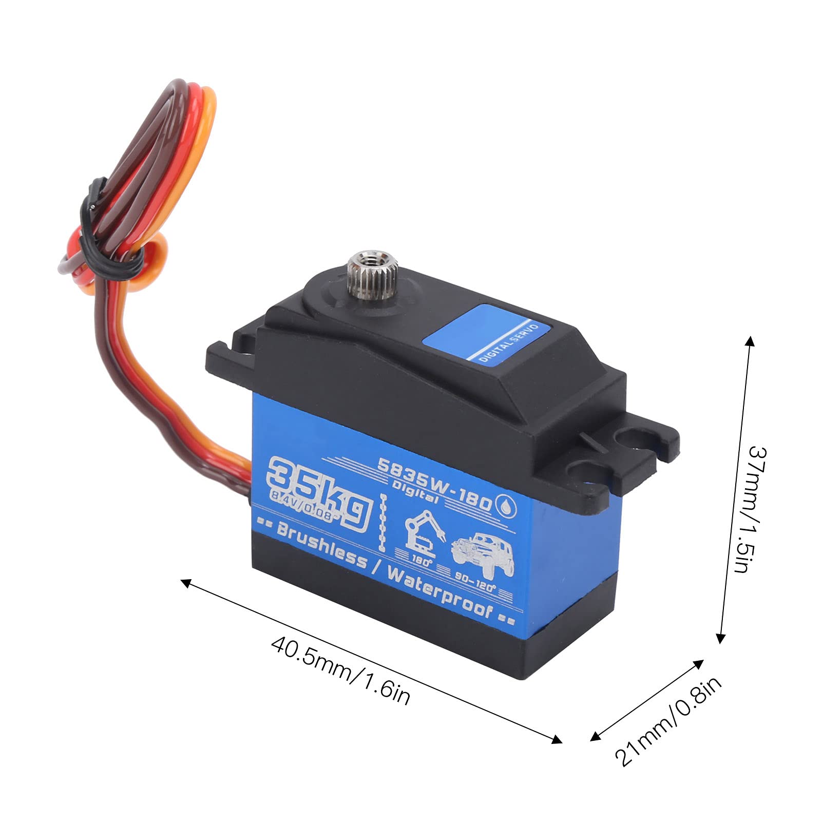 Servomotore brushless impermeabile da 35 kg per auto e robot RC in scala 1/8 e 1/10.