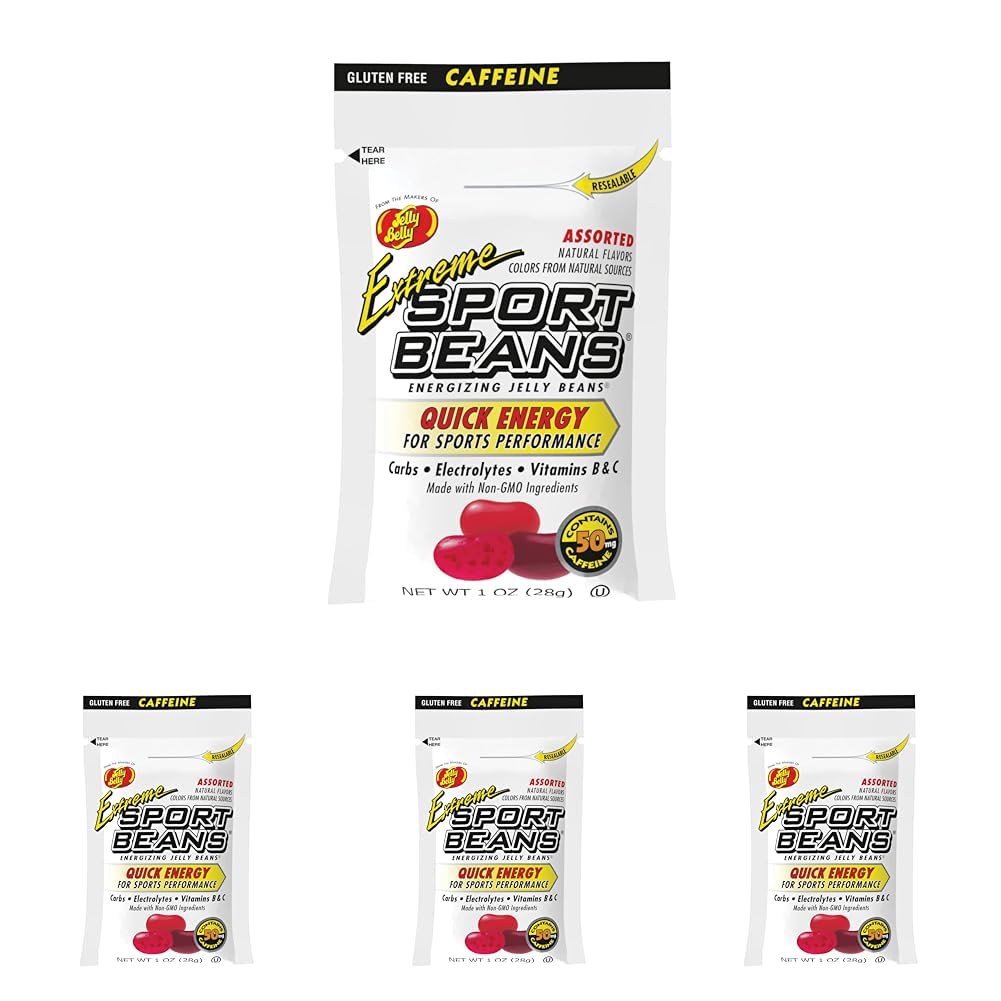 Jelly Belly Extreme Sport Beans, Caffeinated Jelly Beans, Assorted Flavors, 24 Pack, 1-oz Each