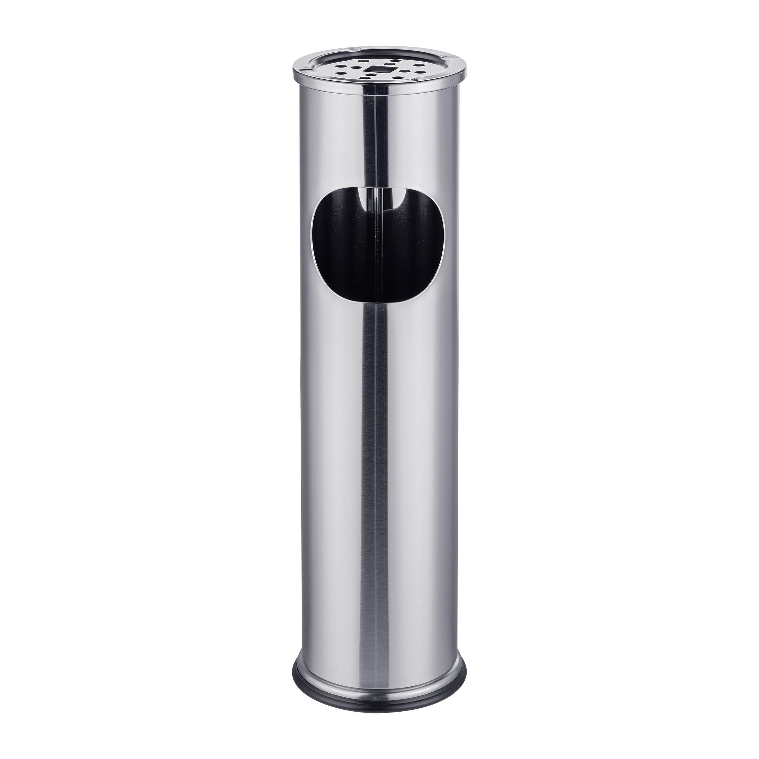 Cendrier sur pied Relaxdays en métal argenté de 8L pour zone fumeur