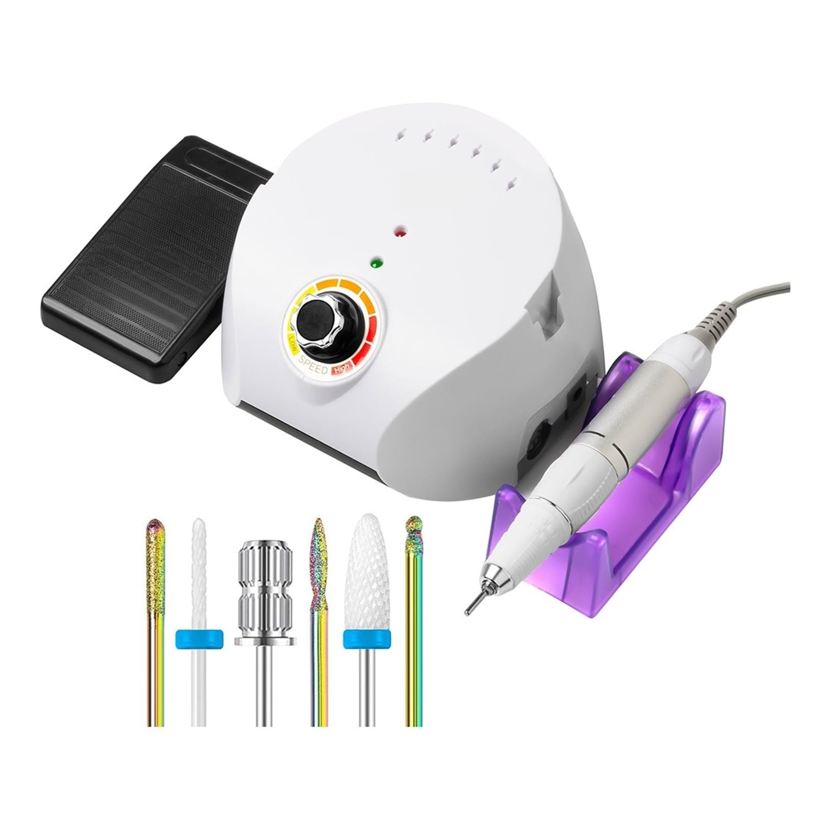 Elektryczna frezarka do paznokci, Profesjonalna Elektryczna Polerka Do Paznokci, Frezarka Manicure, Wiertarka Pedicure Art Device do treningu i użytku domowego(Wit)