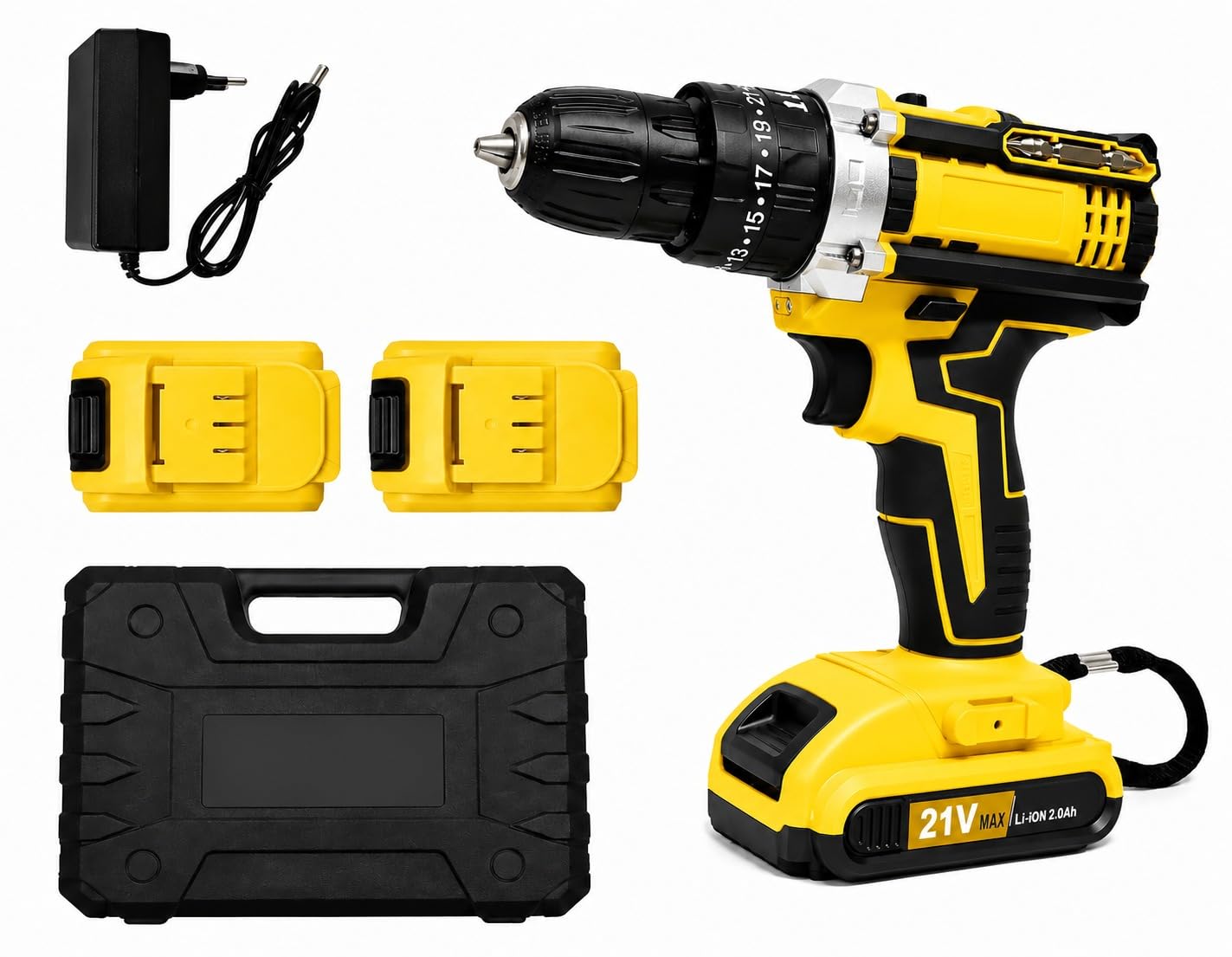 21V Cordless Drill Machine with 2 Batteries, Fast Charger & Carry Case | 1500 RPM Variable Speed Electric Drill for Wood, Metal & Home DIY-image-35