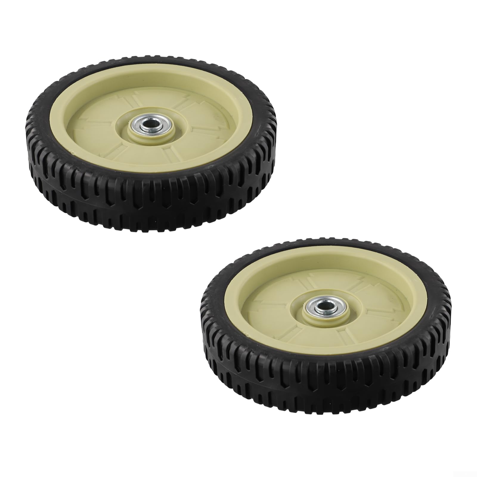 Lot de 2 roues pour tondeuses à gazon de 195 mm, compatibles avec différentes tondeuses à gazon à poussée manuelle, pièces de rechange en caoutchouc