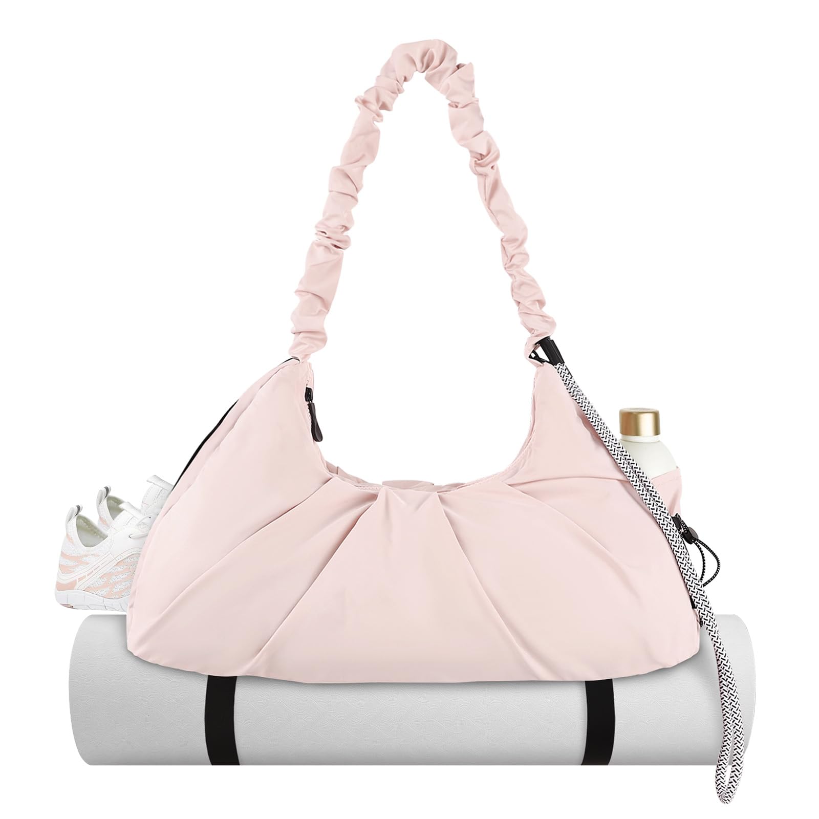 Dizdvizd Small Gym Bag for Women with Shoe Compartment & Wet Pocket, 16L Lightweight Travel Carry-on Weekender, Waterproof Duffle with Yoga Mat Holder