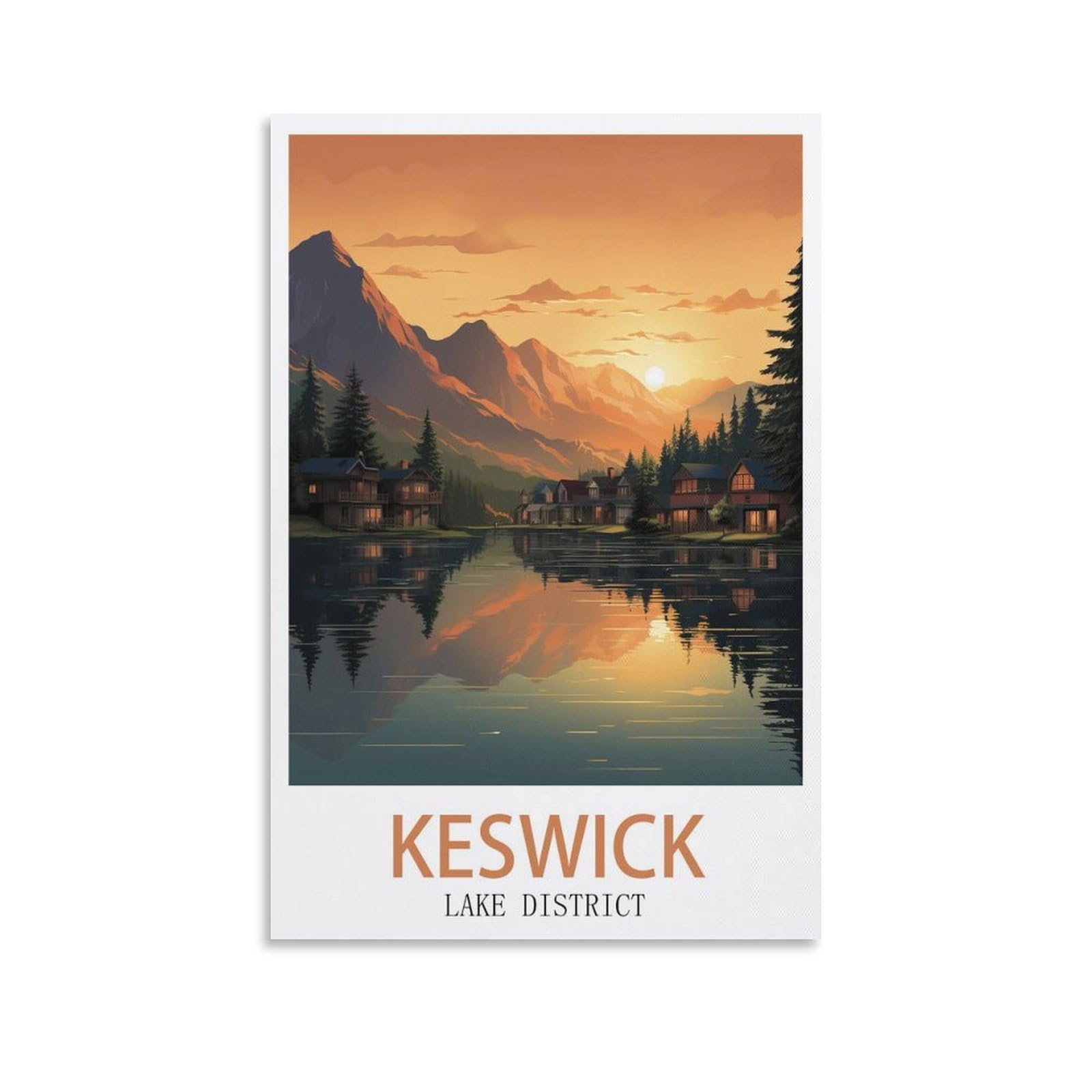 EZMLFA 5D Diamond Art Kits for Beginner,Keswick,Diamond Art House DIY Diamond Art Kits for Home Wall Decor 50x60cm