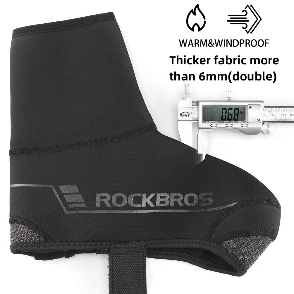 ROCKBROS Copriscarpe Ciclismo Termico Invernale Universale Impermeabile Elastico Ideale per Ciclismo Invernale Riflettente Universale Ultra-Leggero Unisex