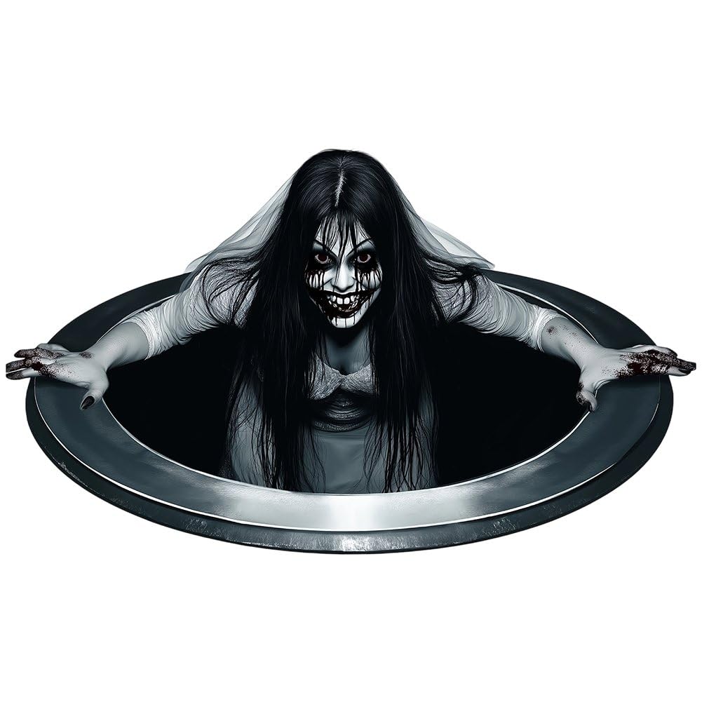 Fituenly Halloween Floor Decals 3d Ghost Floor Stickers Scary Halloween Wall Stickers for Bedroom Living Room Halloween Decorations Party Supplies