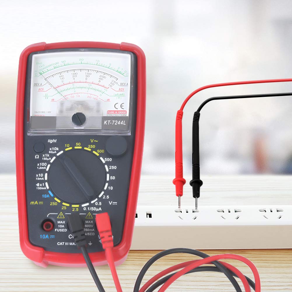 Tyenaza Multimetro KT7244L, multimetro analogico Tester Multifunzione ad Alta sensibilità Tester di precisione Portatile a Doppia Gamma Multimetro analogico Portatile Professionale