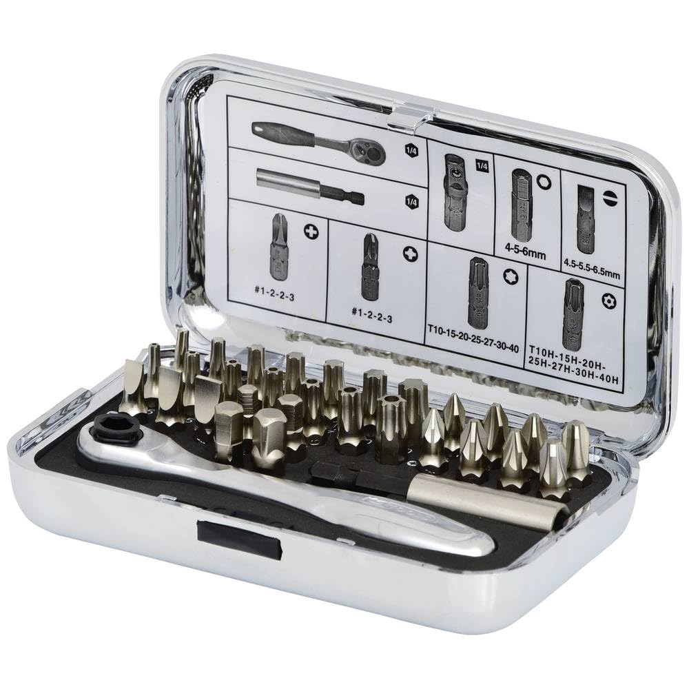 KS Tools 918.4600 Mini coffret d'embouts 31 pces | Coffret d'embouts CHROMEplus 1/4'', 31 pcs., outillage professionnel, chrome vanadium