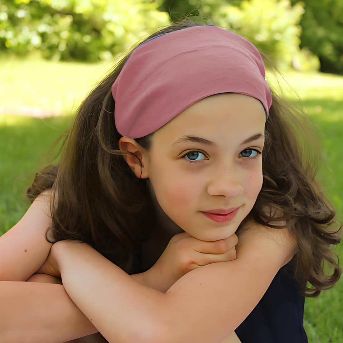 Lot 5 Bandeaux Cheveux Satin Motif Rose – Élastique, Pour Femme Et Fille | Couleurs Assorties, Confortable, Pour Sport, Déco