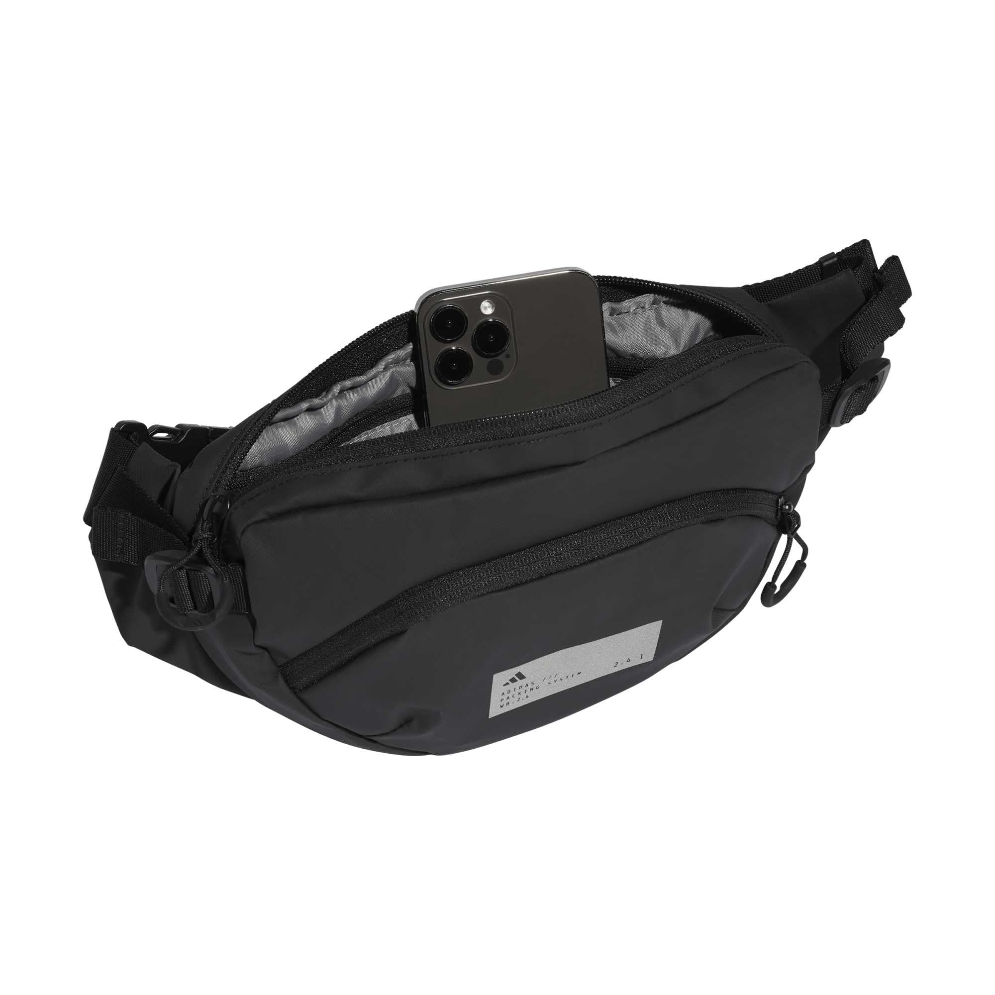 adidas Unisex ADIDAS HYBRID WAISTBAG, Black/Reflective Silver, One Size