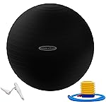 Fitvids Unisex Adult 34-inch, XXL Exercise Ball, Black, 78-85cm XXL US