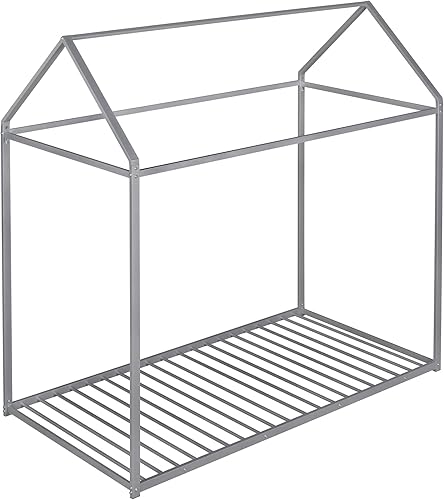 Miniatura 9 de Bellemave Montessori - Cama individual para niños, marco de cama de metal, plataforma de metal, cama para niños y niñas, color plateado