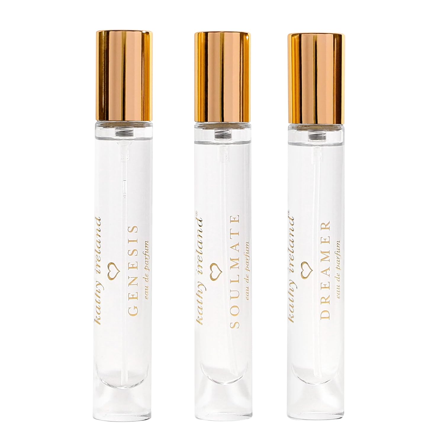 Kathy Ireland Love Set - Mini Perfumes for Women - Travel Size Perfumes Mini Gift Set - Notes of Rose, Lily, Cherry, Mandarin and Gardenia - 3 pc