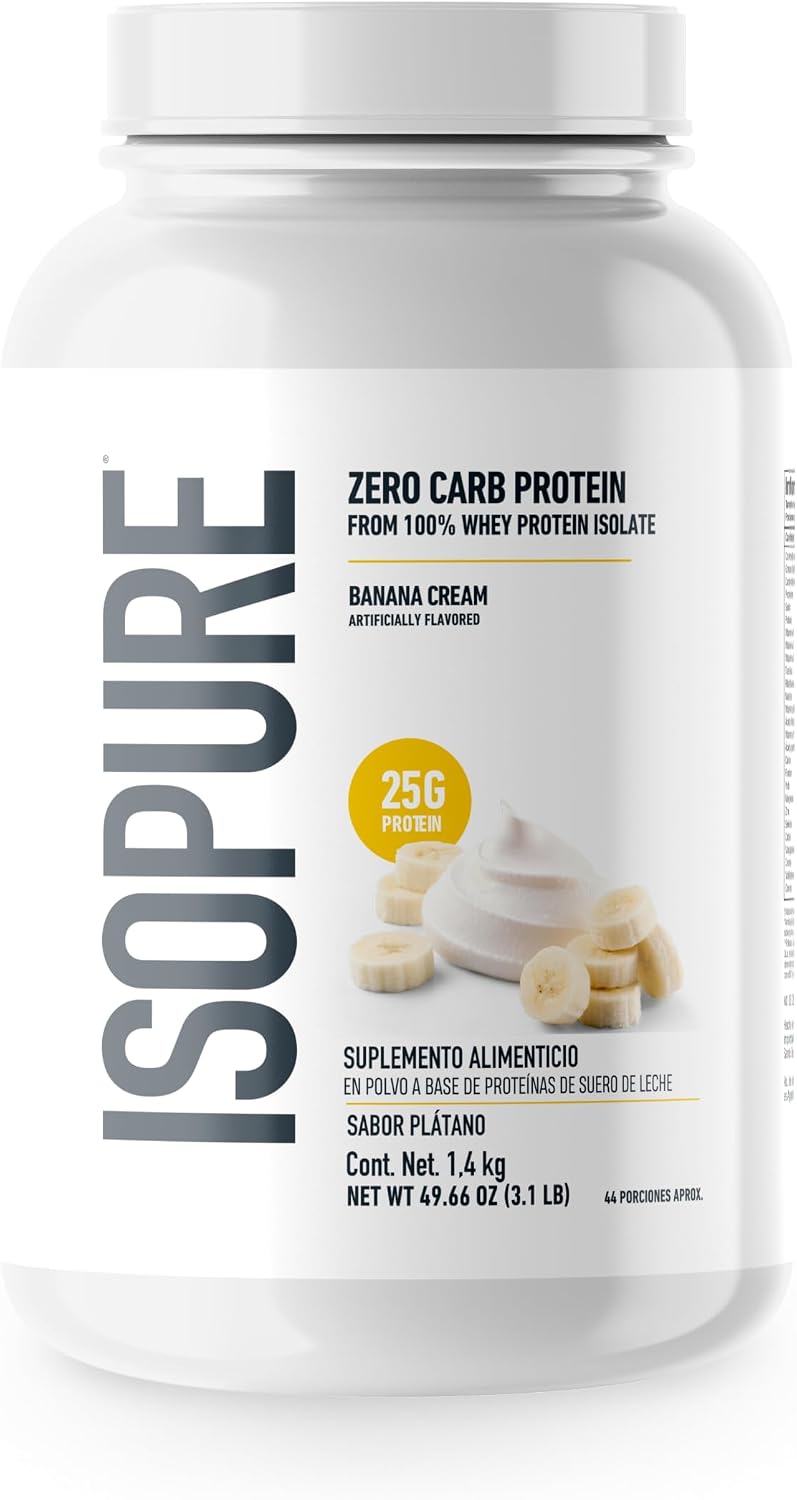Nature'S Best Isopure Banana Cream (Zero Carb), 3-Pound Tub - Banana flavor protein powder by Isopure