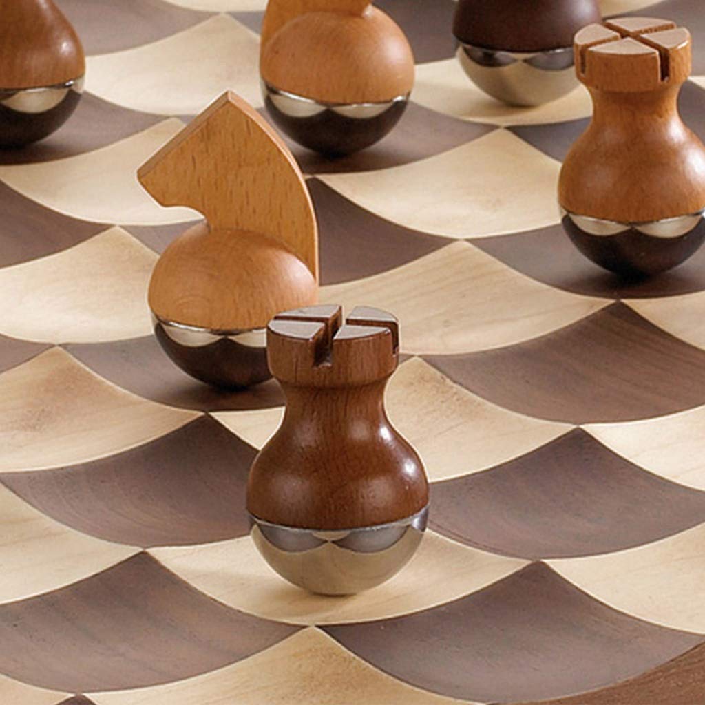 MYBA Scacchiera Scacchi Tumbler Chess, Set di Scacchi in Legno, Scacchi di Fascia Alta, Desktop Decorazione Creativa Scacchiera, Regali Festivi Adatti Natale Regalo (Color : A)