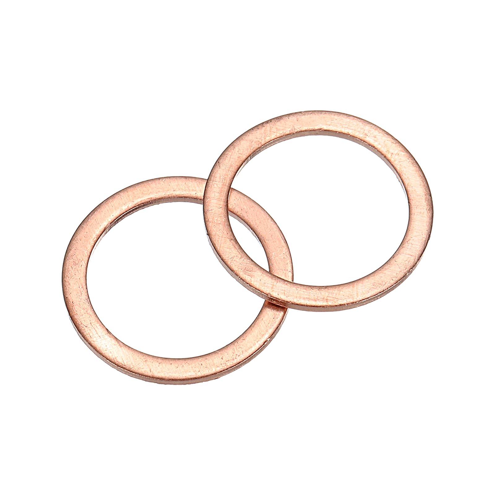 uxcell M14 Flat Washer, 26 Pcs Copper Ring Flat Washers 18mm OD 1mm Thick Metal Sealing Gasket Ring for Screws Bolts Nuts