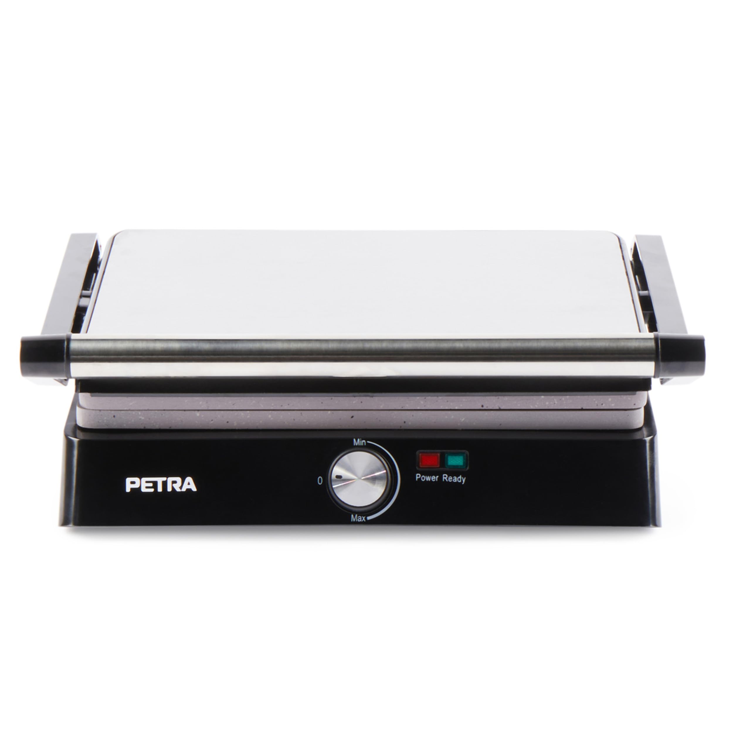Petra PT4076VDEEU10 Griglia elettrica - Multifunzione presse per panini sandwich, doppia XL 180°, antiaderente, 2 superfici di cottura per verdure, carne e spiedini, non necessita di olio, 2200 W