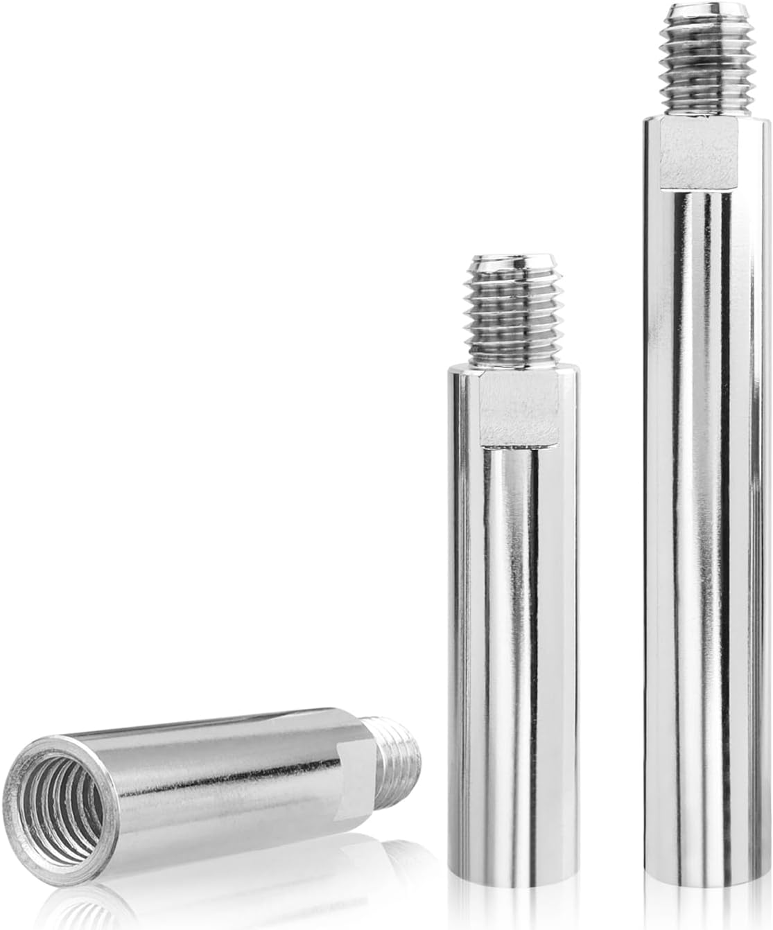 Mesee 3 Pieces 5/8-11 Thread Angle Grinder Extension Connecting Rods 80mm 100mm 140mm Rotary Polisher Adapter Extender Rod Stainless Steel Extension Shaft Polishing Attachment Accessory Set