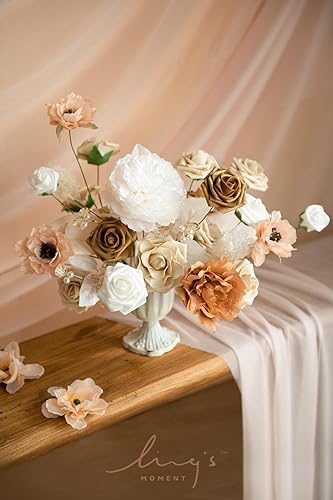 Miniatura 2 de Ling's Moment Caly Aster & Nude - Juego de mini cajas combinadas de flores artificiales y vegetación, flores falsas para ramo de novia de boda,