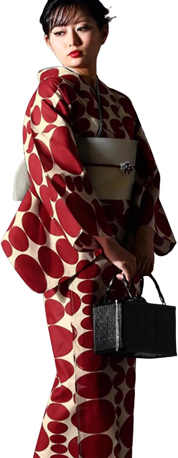 Japanese Style Kimono Robe for Women 2-Piece Set Yukata Dress Spring Summer Floral Print Casual Costume