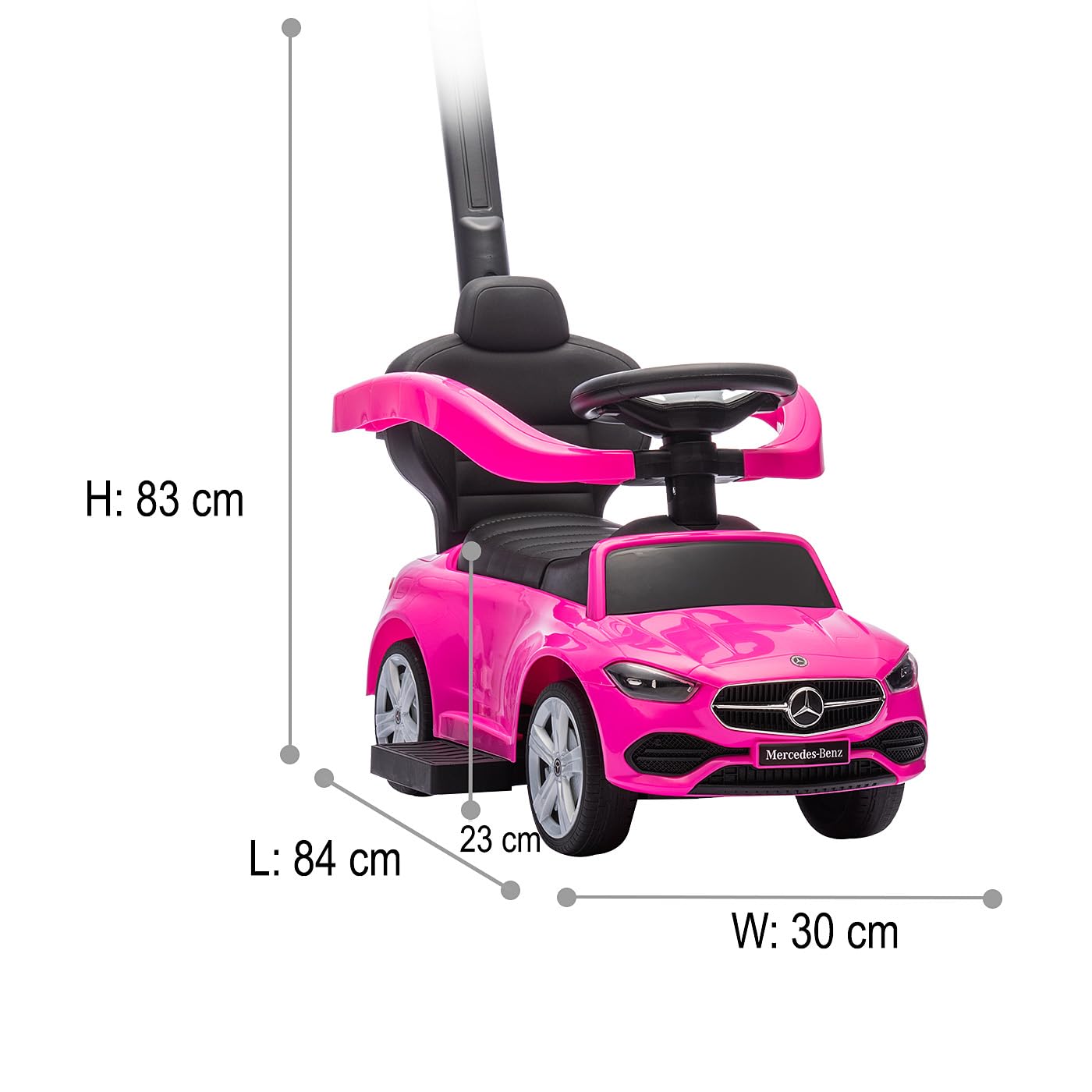 JAMARA Mercedes-Benz Classe C 464028 Toboggan 3 en 1 pour Enfants avec Barre de poussée, véhicule pour Enfants intérieur et extérieur, Jouet de Voiture, Cadeau pour Enfants, Protection