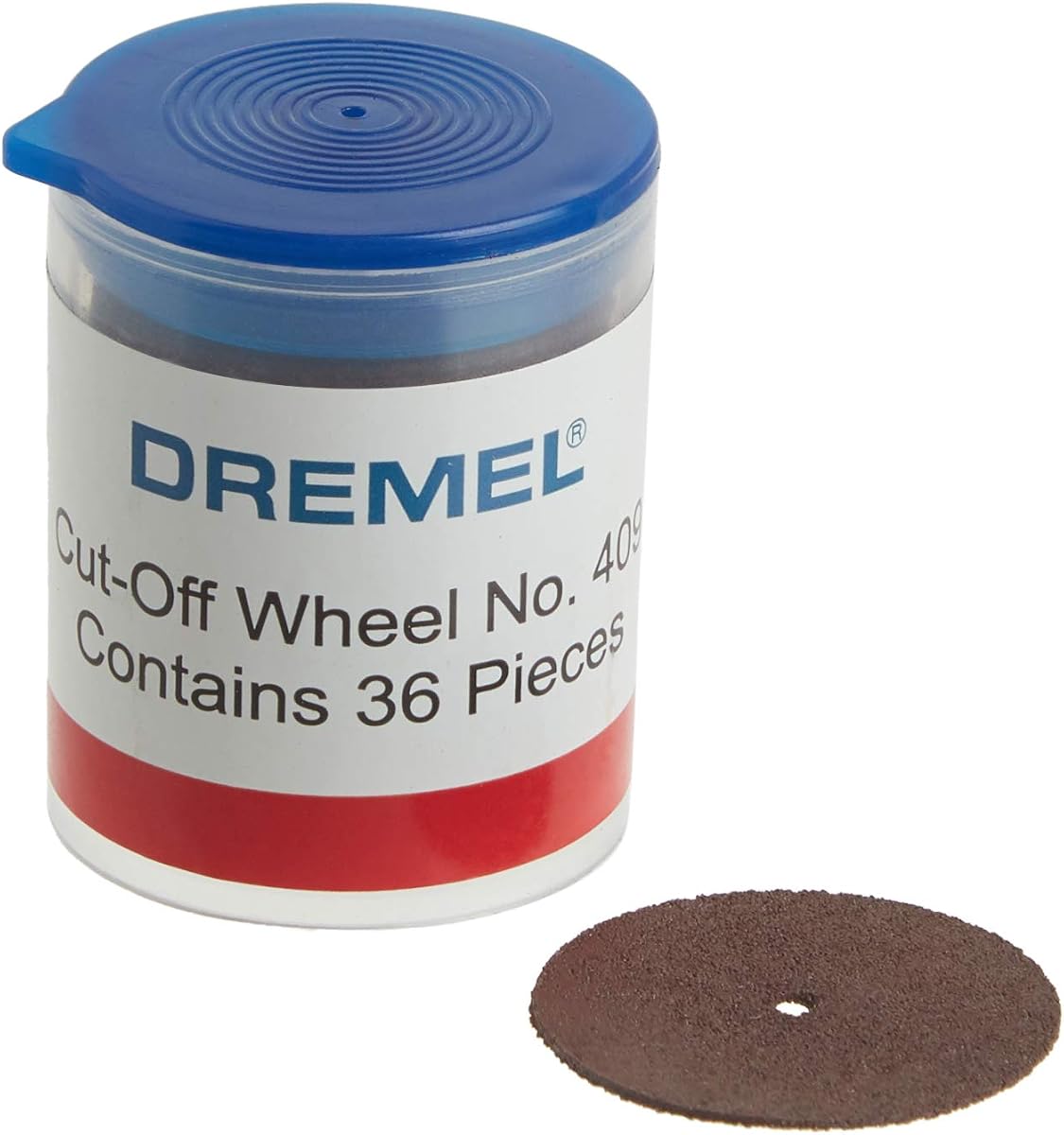 Rueda de corte Dremel 409, diámetro de 15/16 " (23.8 mm), espesor de disco de .025" (0.6 mm), accesorio de herramienta giratoria de corte (36 piezas) | Para usar con herramientas giratorias que se ajustan al tamaño del vástago de 1/8", ruedas de corte, ideal para cortar pernos y tornillos