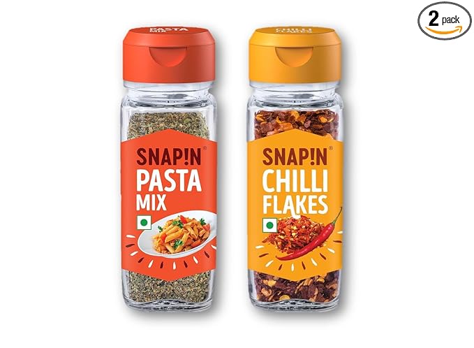 Snapin Pasta Mix 25 g & Snapin Chilly Flakes 35g Pack of 2 (Unique)