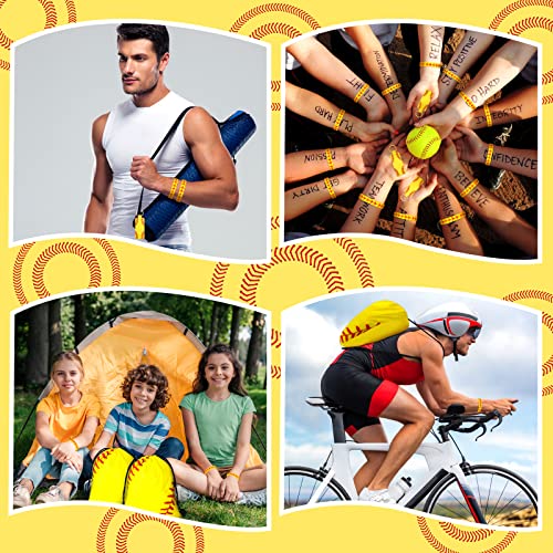 36 Pcs Softball Gift Softball Drawstring Bag Party Favors Silicone Softball Bracelet Drawstring Backpack Keychain Lipstick Holder Softball Goodie Favor Bags Softball Team Gift For Girls Women Men #TOP4