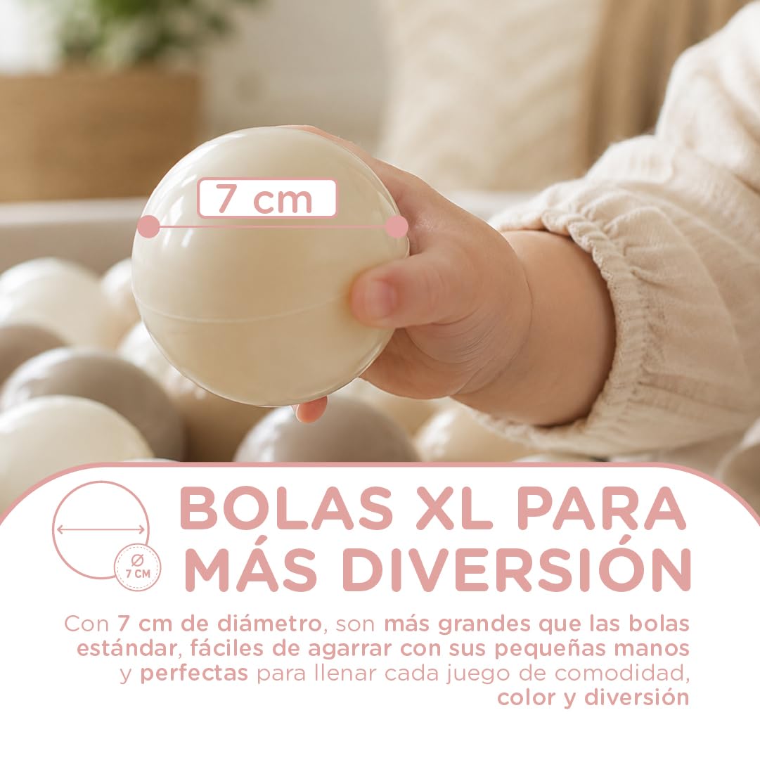 Piscina de Bolas Bebe 120cm Gris Plegable Parque Infantil con 100 Bolas de 7 cm Alfombra Base Bolsa Transporte Piscina de Pelotas para Niños Juego Sensorial Motricidad para Interior y Exterior