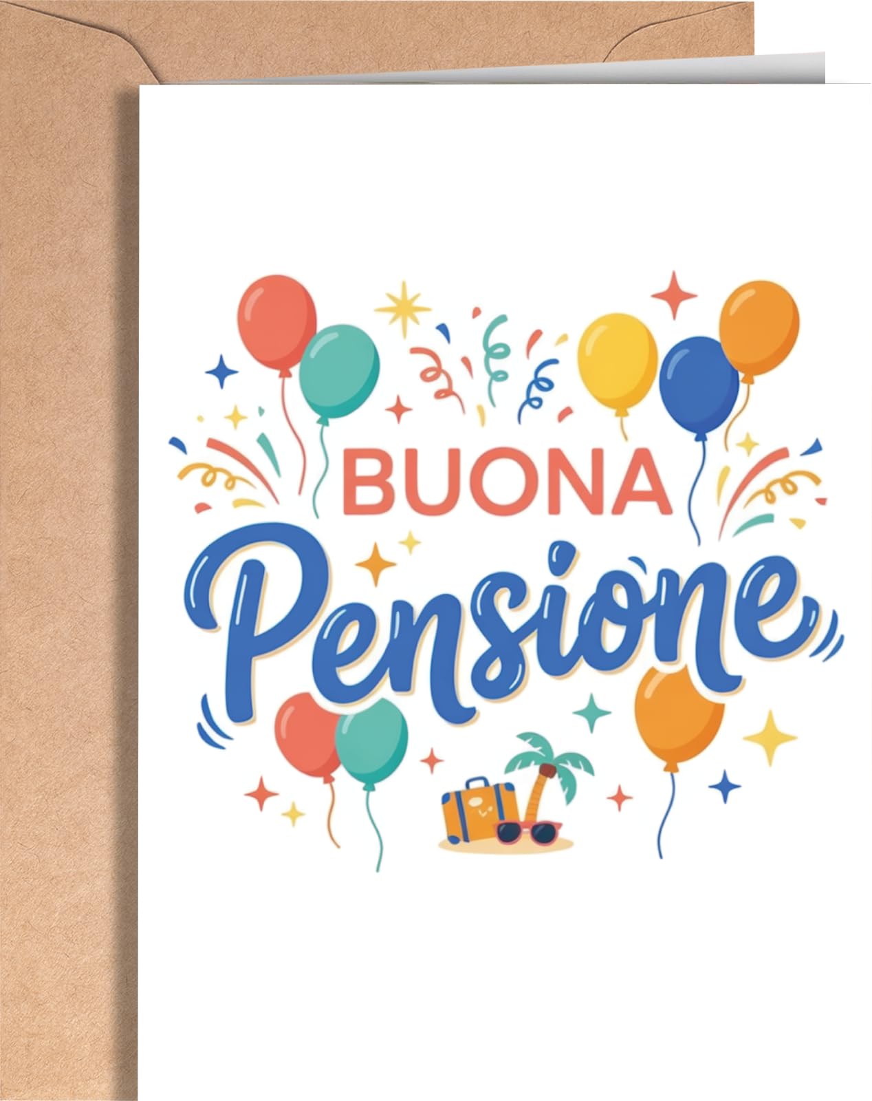 Biglietto Pensione Uomo Donna Divertente - Biglietto di Pensionamento Simpatico - Regalo Auguri Pensione