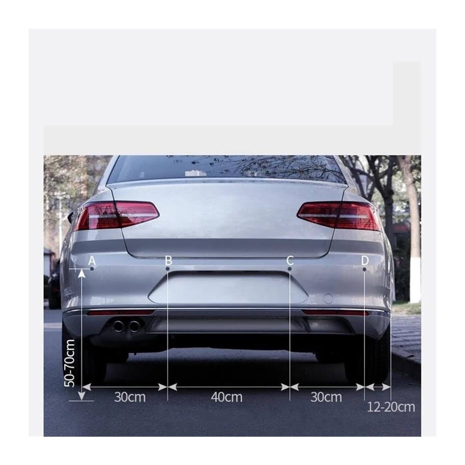 Sensore Parcheggio Radar Retromarcia Posteriore Per Auto Monitor Parktronic Display Retroilluminato 4 Rilevatori Macchina Sensori(bianca)