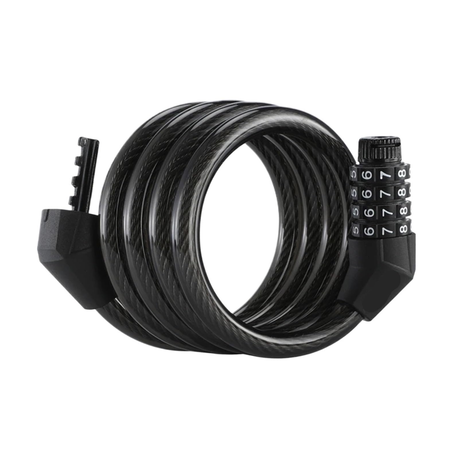 Ycenjepsaz Transparent Black West Biking Bicycle Lock 4 Digit Code 120Cm Portable Anti-Theft Steel Cable Lock Electric Scooter Security Cycling Accessories(Transparent Black)