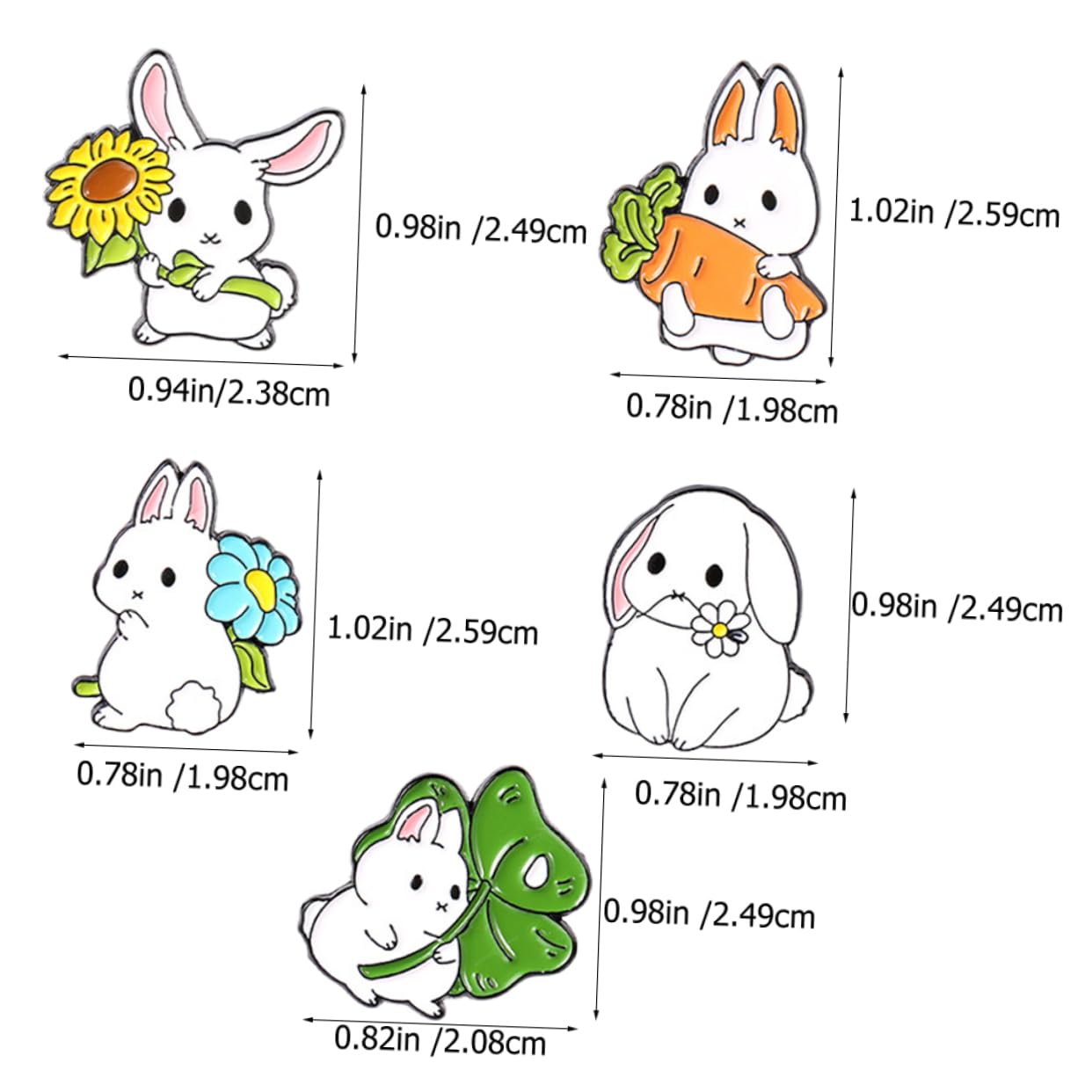 GALPADA 25pezzi Spilla Decorativa Forma Di Coniglio Kawaii Spille Cartoon Per Abbigliamento Cappelli e Borse Accessorio Unico e Adorabile Per Ogni Occasione