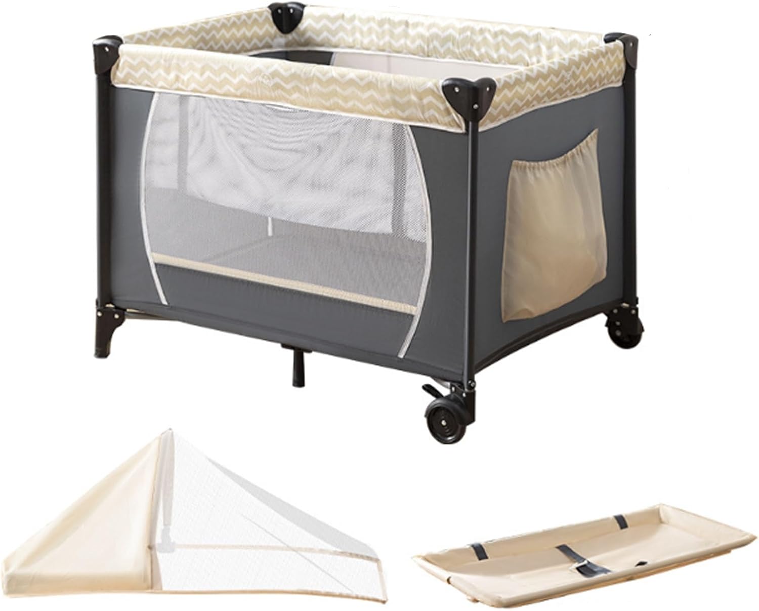 Yilucess ベビーベッド 折りたたみ キャスター付き 新生児 0ヶ月から Yilucess ベビーベッド 折りたたみ キャスター付き 新生児 0ヶ月から
