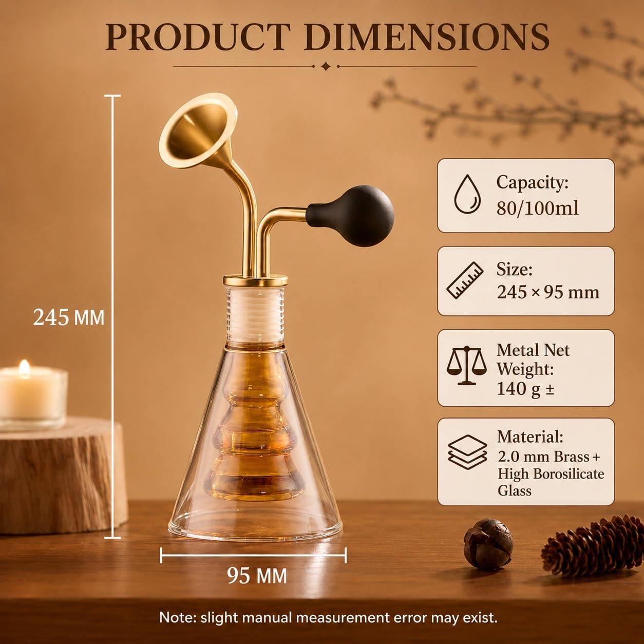 Ręczna Pompka Dwuścienna Szklana Butelka do Wąchania-G 80ml