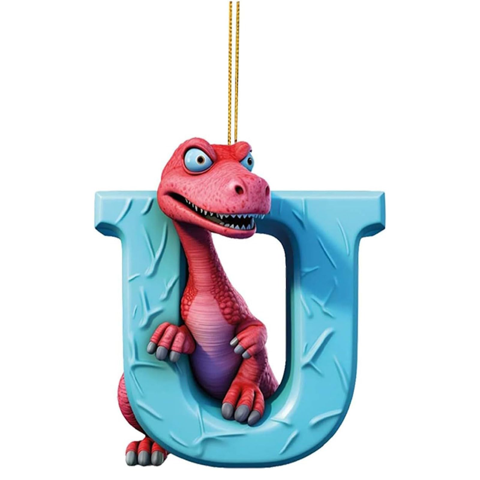 Christmas Animal Ornament 26 Letter Cartoon Pendant for Kids Gifts Acrylics Figures Hanging for Christmas Tree Pendant Miniature Tree Ornament