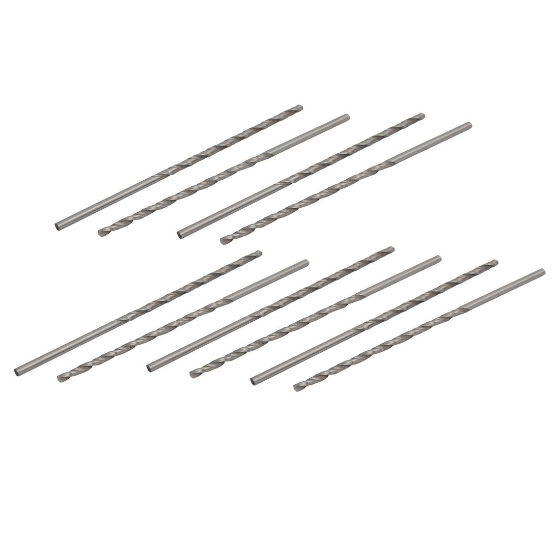 Aexit 2.5mm Dia Tool Holder 100mm Length HSS Spiral Flute Straight Drill Hole Twist Drill Bits 10pcs Model:23as187qo774
