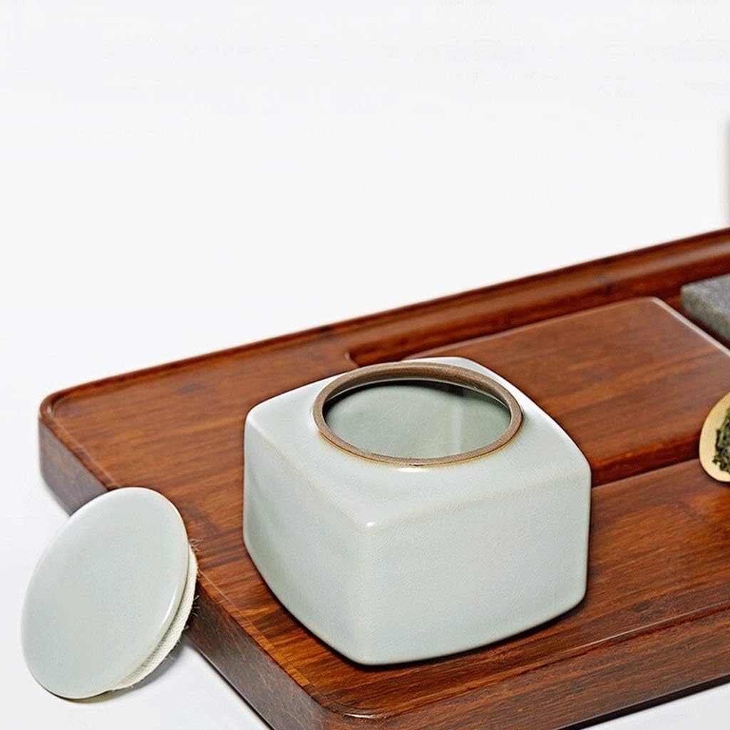 Sucrier Boîte à thé Haut de Gamme, boîte à thé carrée en céramique, Pot de Stockage de Nourriture de Voyage Portable pour thé/café/Herbes/Sucre/épices Nouveau